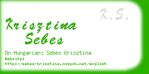 krisztina sebes business card